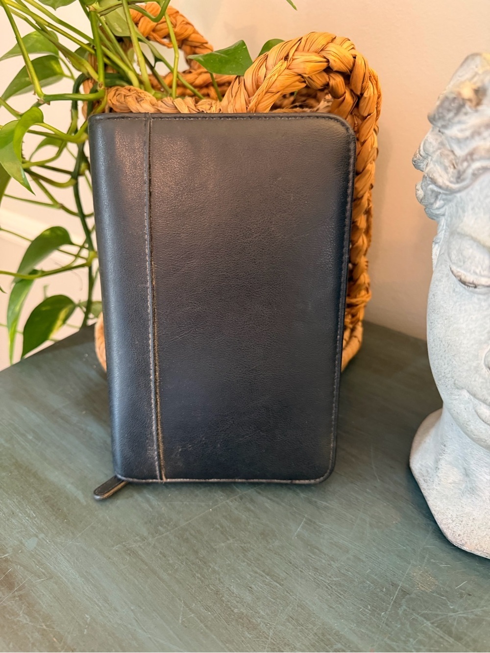 Day-Timer notebook black with 6 ring and plastic sleeve.